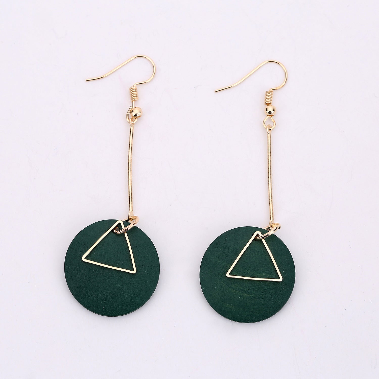 Wholesale Korean Style Triangle Circle Earrings Handmade Shell Fashion Jewelry For Women Trendy Party Accessory Boutique Resale Gift