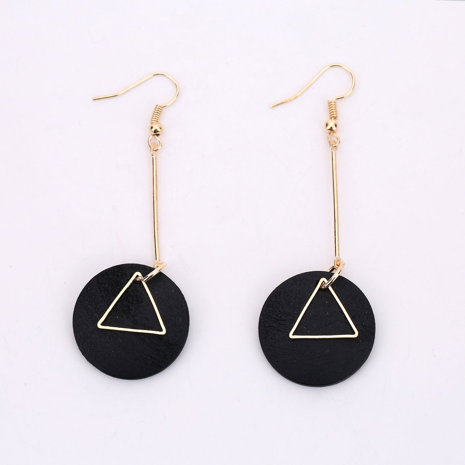 Wholesale Korean Style Triangle Circle Earrings Handmade Shell Fashion Jewelry For Women Trendy Party Accessory Boutique Resale Gift
