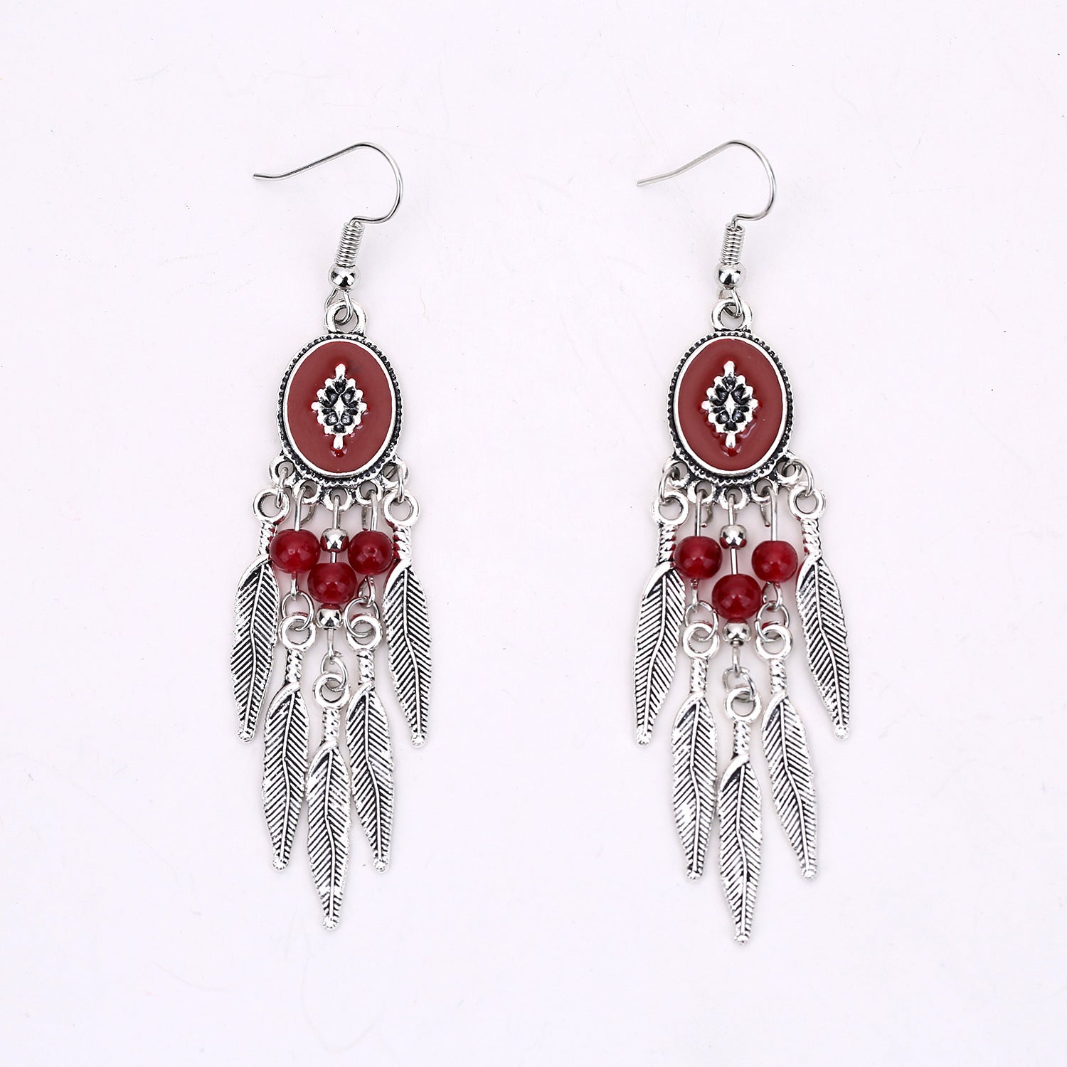 Wholesale Electroplated Alloy Retro Bohemian Turquoise Stud Earrings Ethnic Style Jewelry Gift