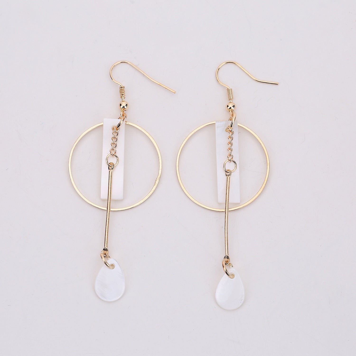 Wholesale Shell Geometric Long Drop Earrings Trendy Fashion Jewelry Accessory For Party And Everyday Wear