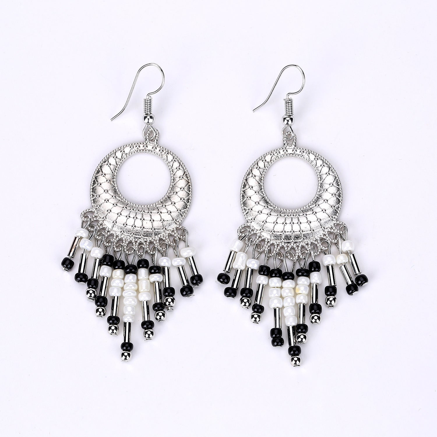 Wholesale Retro Geometric Disc Tassel Earrings For Women Exotic Chic Party Wear