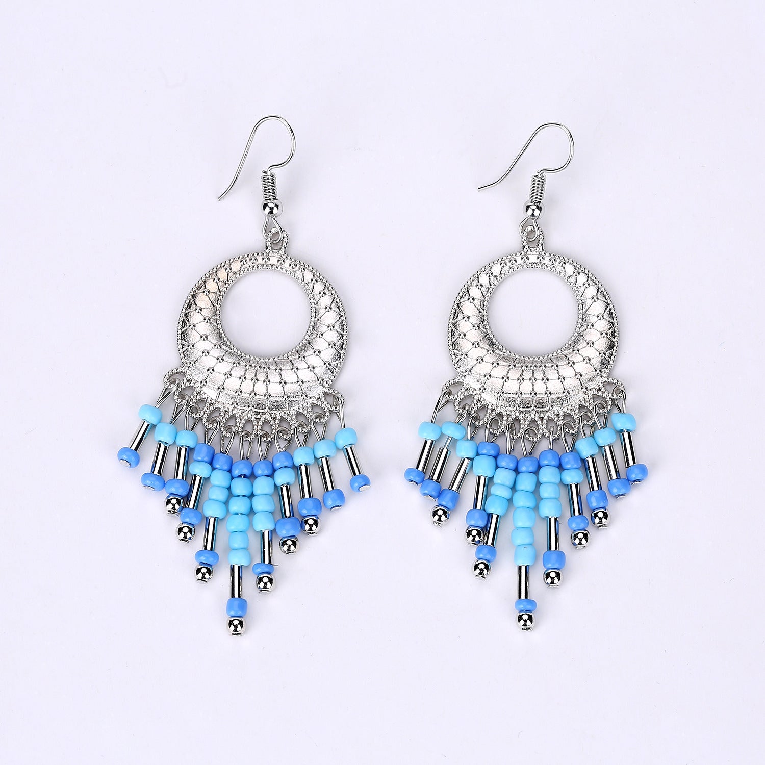 Wholesale Retro Geometric Disc Tassel Earrings For Women Exotic Chic Party Wear