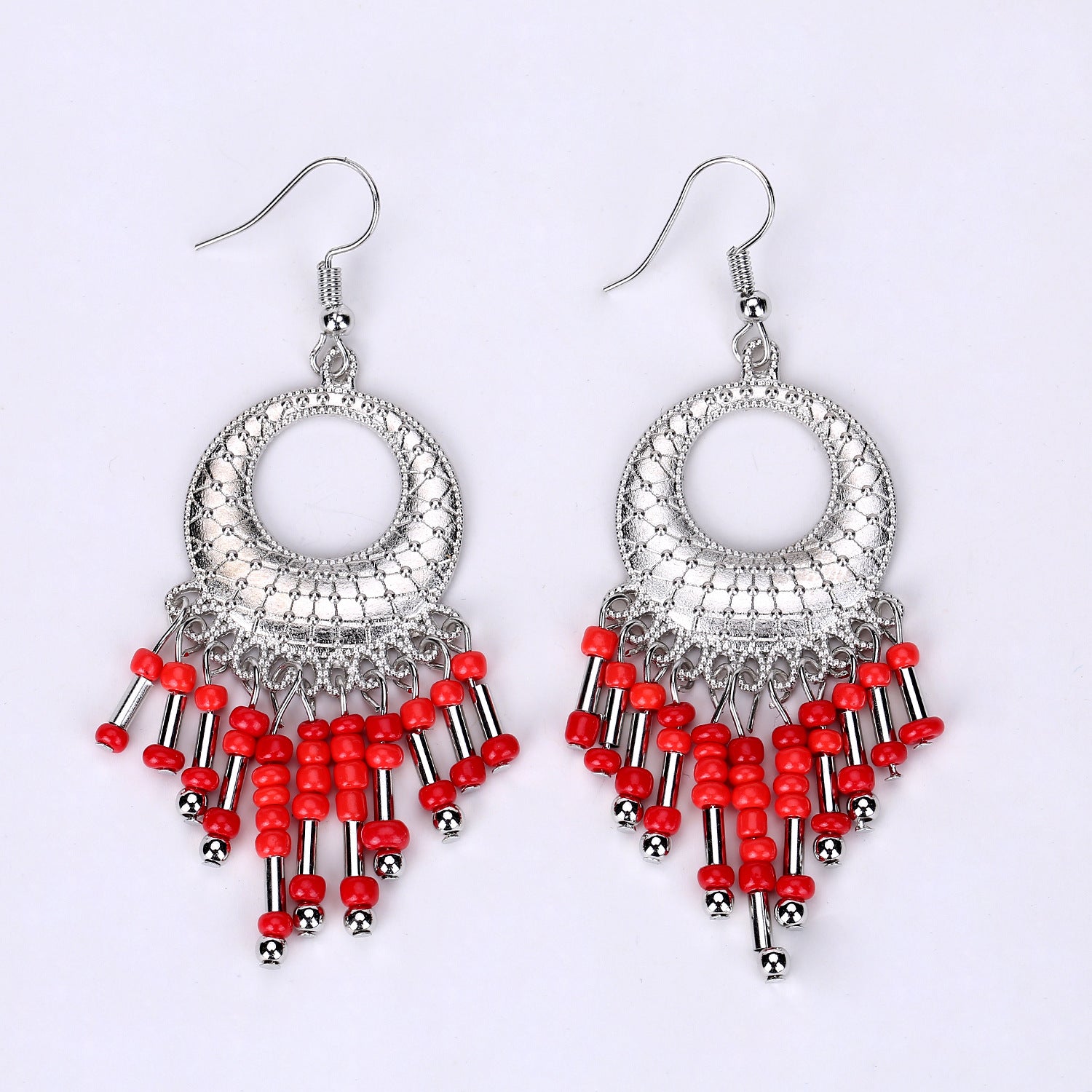 Wholesale Retro Geometric Disc Tassel Earrings For Women Exotic Chic Party Wear