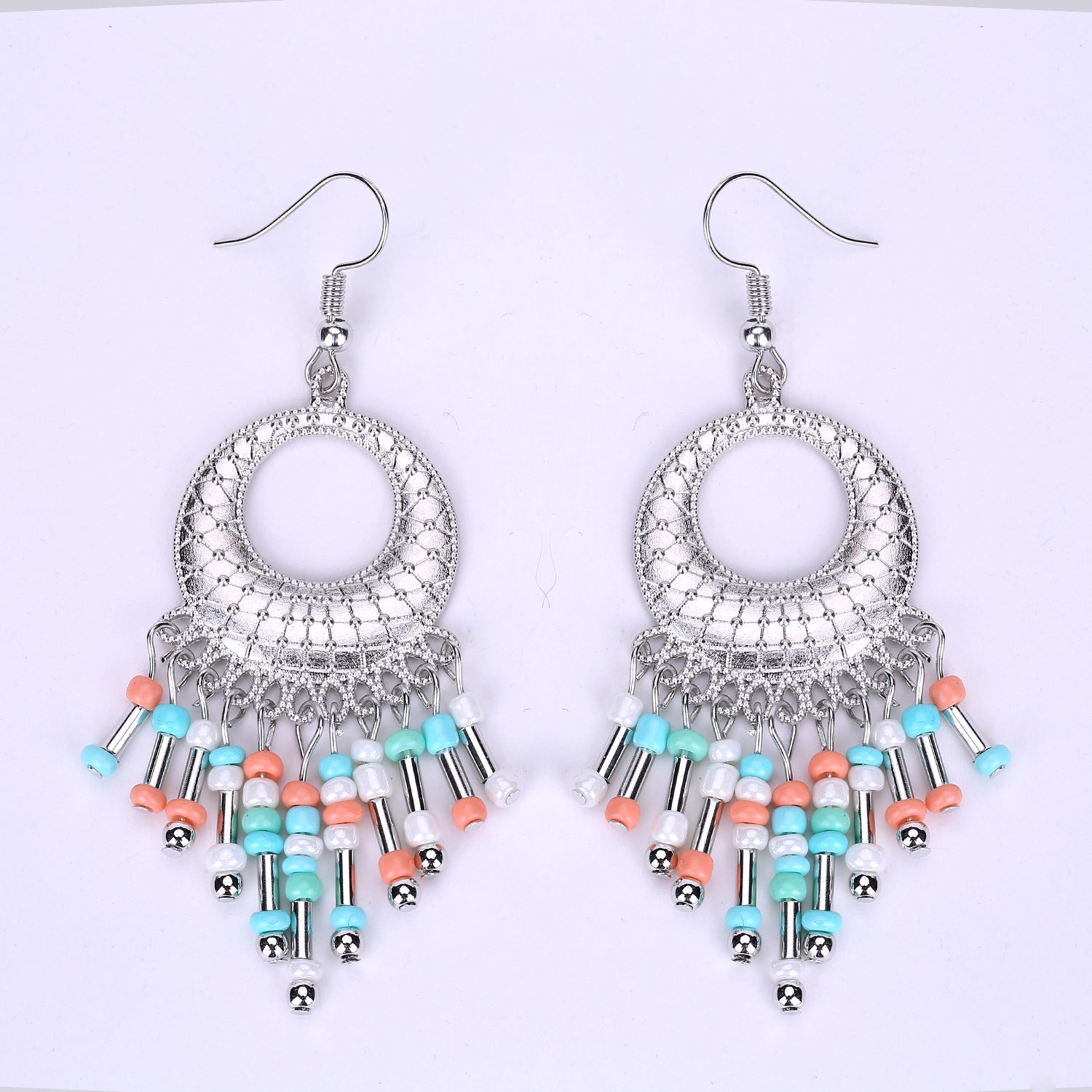 Wholesale Retro Geometric Disc Tassel Earrings For Women Exotic Chic Party Wear