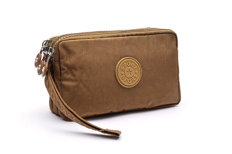 Wholesale Large Three-pull Large-capacity Hand-held Oxford Cloth Coin Purse