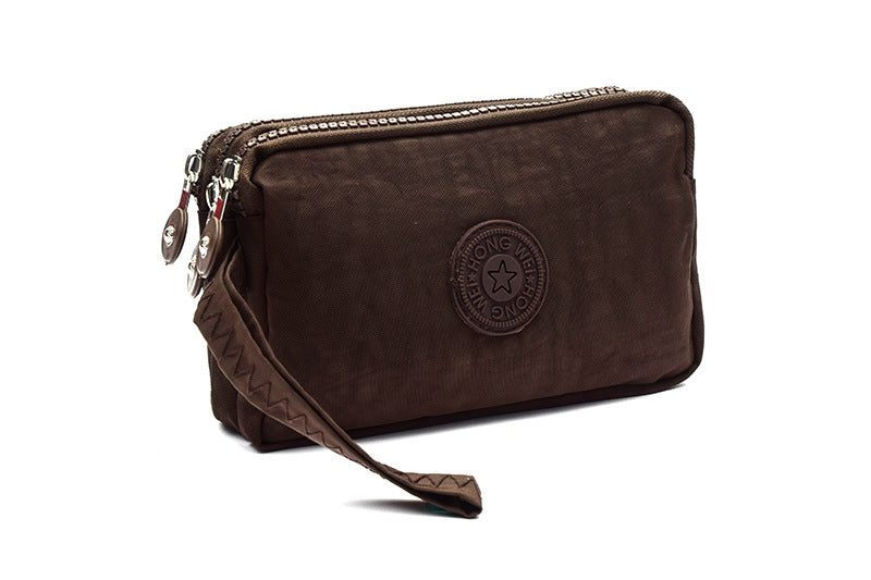 Wholesale Large Three-pull Large-capacity Hand-held Oxford Cloth Coin Purse