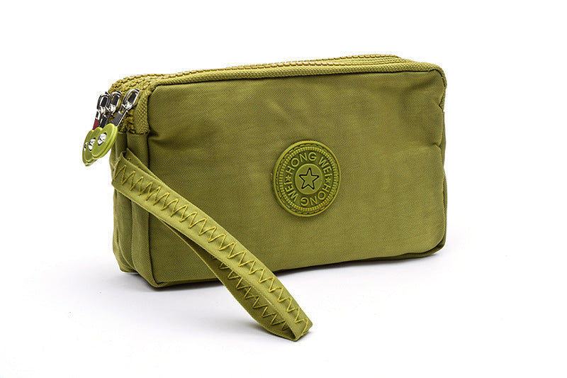 Wholesale Large Three-pull Large-capacity Hand-held Oxford Cloth Coin Purse