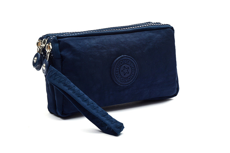 Wholesale Large Three-pull Large-capacity Hand-held Oxford Cloth Coin Purse