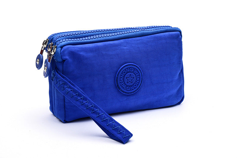 Wholesale Large Three-pull Large-capacity Hand-held Oxford Cloth Coin Purse
