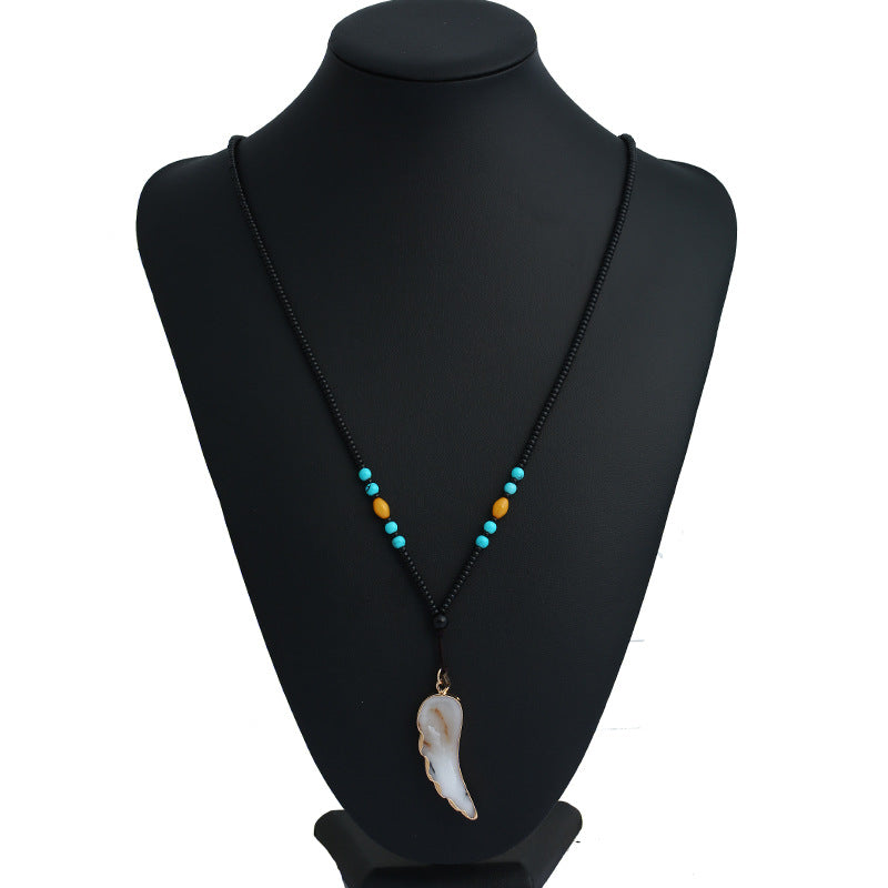 Wholesale National style natural turquoise necklace