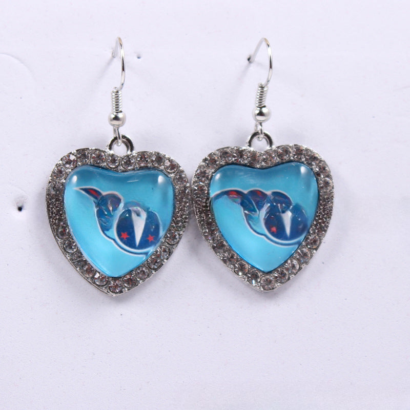 Wholesale Peach Dot Diamond Logo Earrings