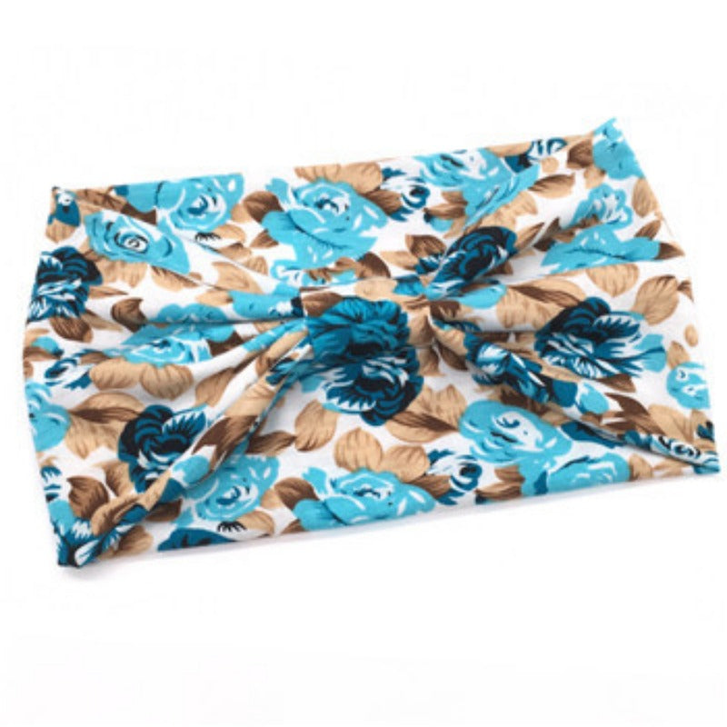 Wholesale Autumn and Winter Printed Hairband with Wide Ribbon Cotton Sports Yoga Hair Accessories