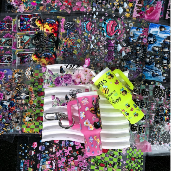 Wholesale Random 20pcs 50pcs 100pcs Cartoon Pattern Mini Travel  Cup Sticker