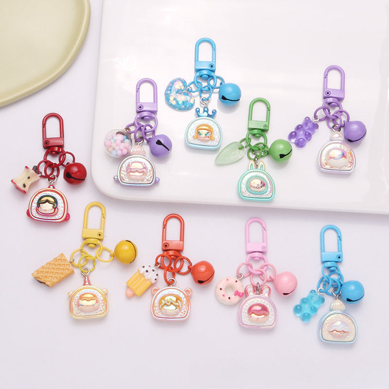 Wholesale Tong Resin Bunny Backpack Keychain