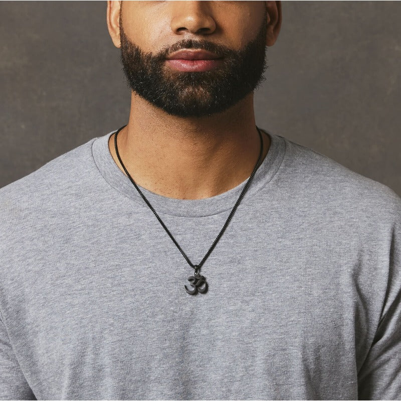 Wholesale Titanium Steel Ohm Trendy Men's Hip-hop Necklaces