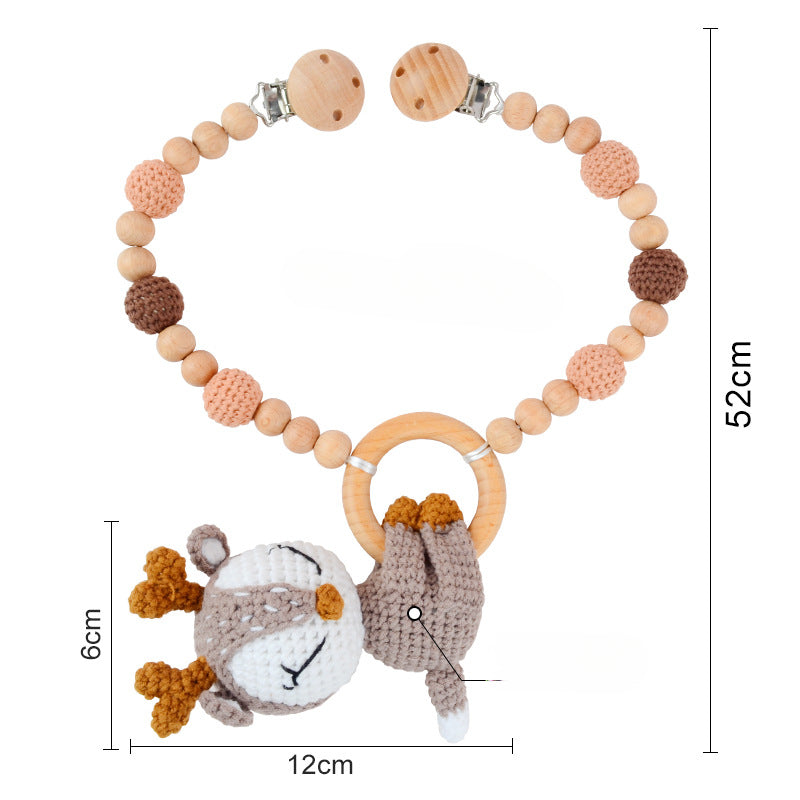 Wholesale Rattle Baby Knitted Wool Animal Doll Can Chew Crochet Pendant