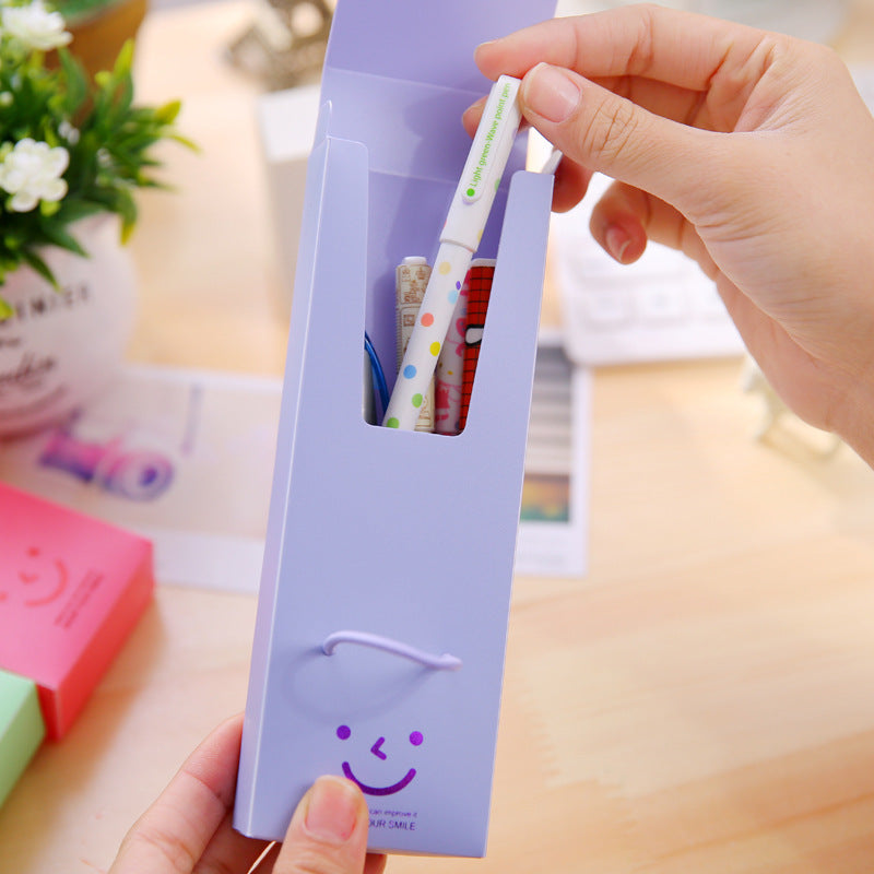 Wholesale Smile Button Creative Plastic Stationery Box