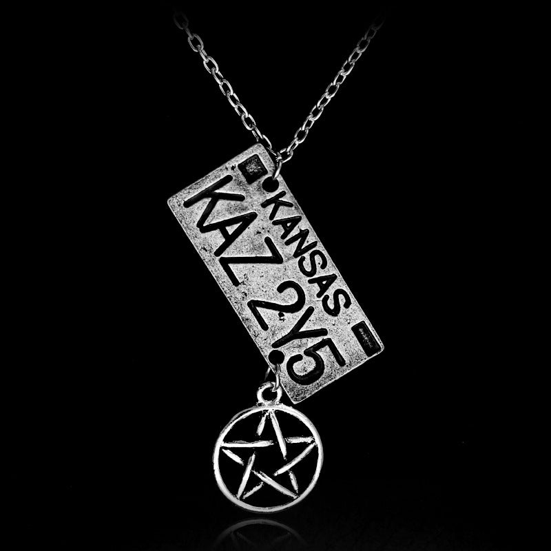 Wholesale Supernatural Dean License Plate Alloy Necklace