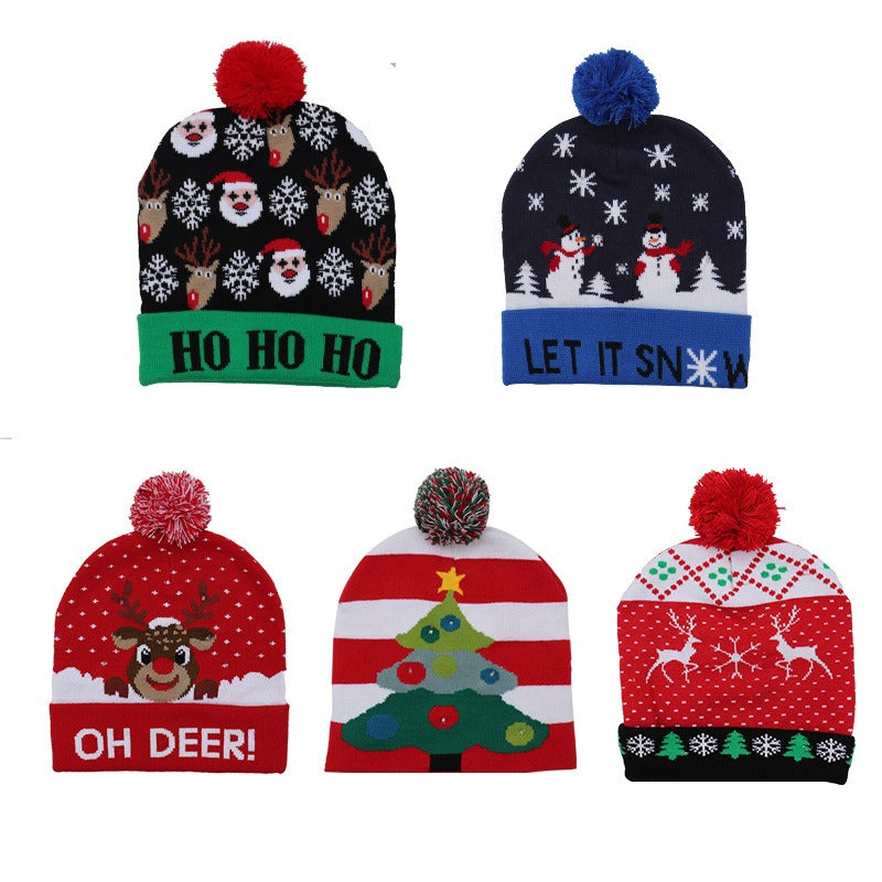 Wholesale Christmas Colorful Luminous High-end Beanie