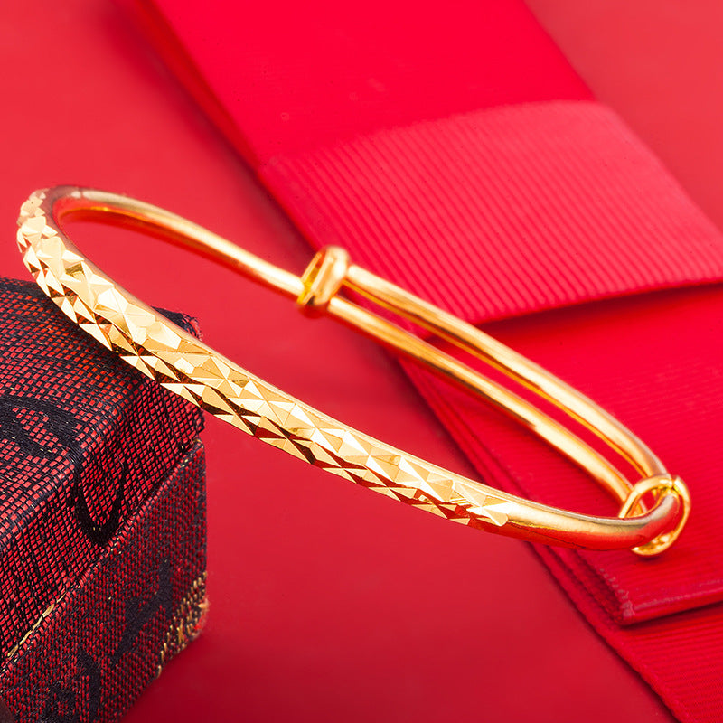 Wholesale Brass Gold Plated Gypsophila Push Pull Round Terrier Bracelet