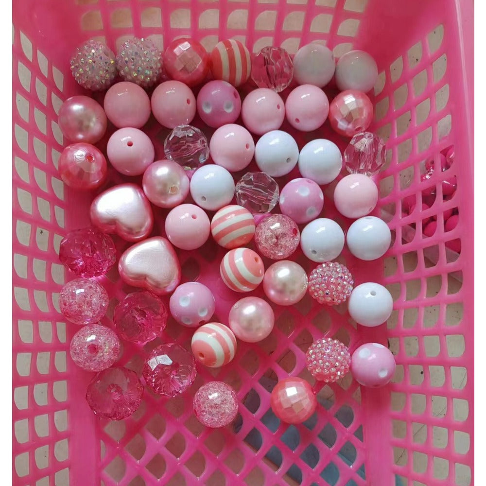 Wholesale 20MM Acrylic Pink Series Mixed Color Beads Combination