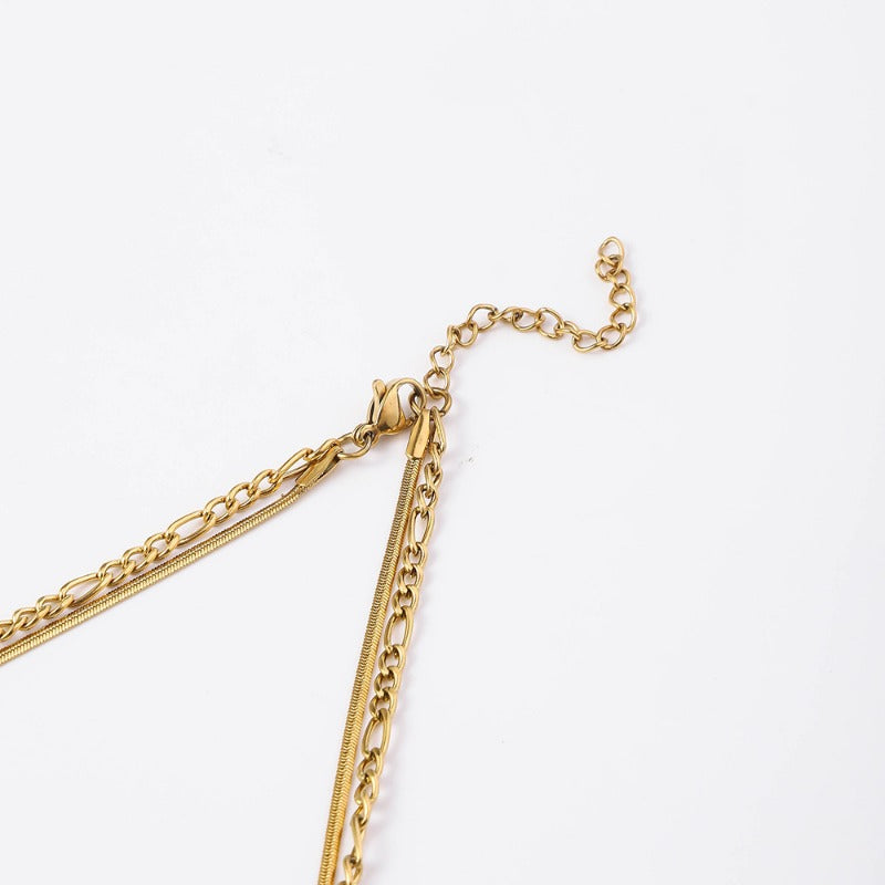 Wholesale Titanium Steel 18K True Gold Stainless Steel Push Chain Fee Necklaces