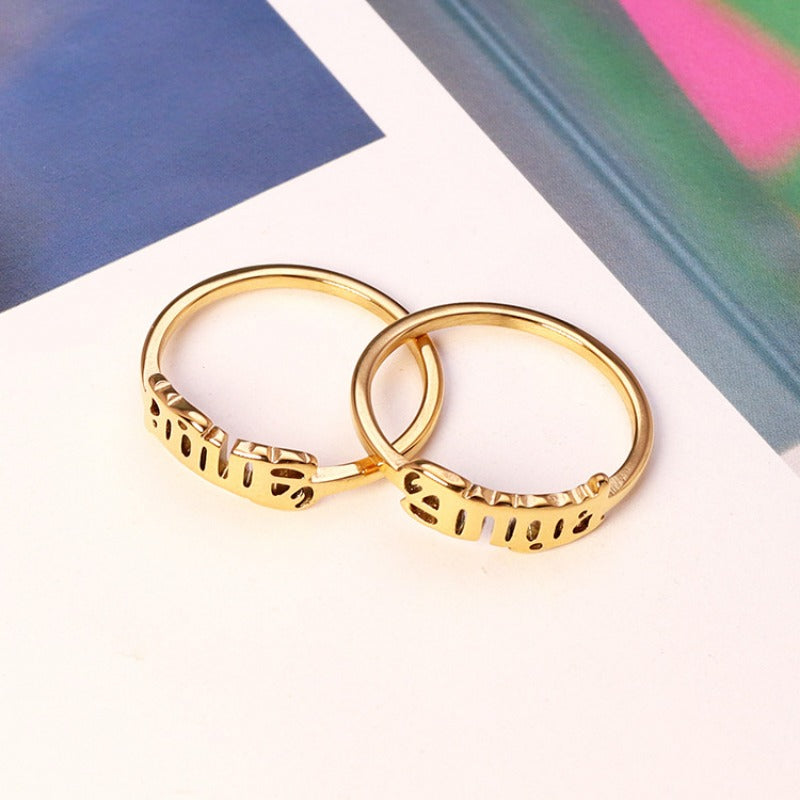 Wholesale Stainless Steel Angel Ring Women's Titanium Steel Feeling Ring