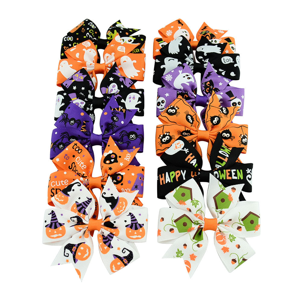 Wholesale Halloween Dress Up Fabric Kids Hair Clips