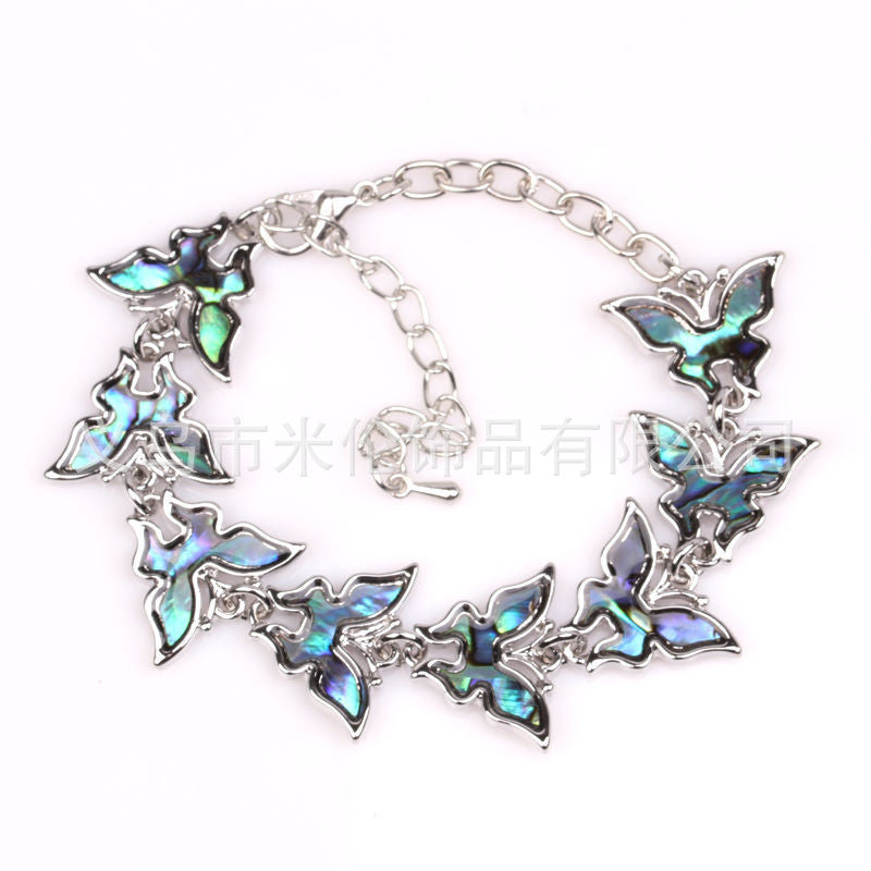Wholesale Love Shell Abalone Shell Alloy Colorful Bracelet