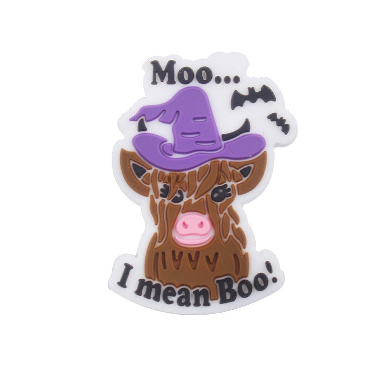 Wholesale Cartoon Animal Magic Cow Silicone Beads