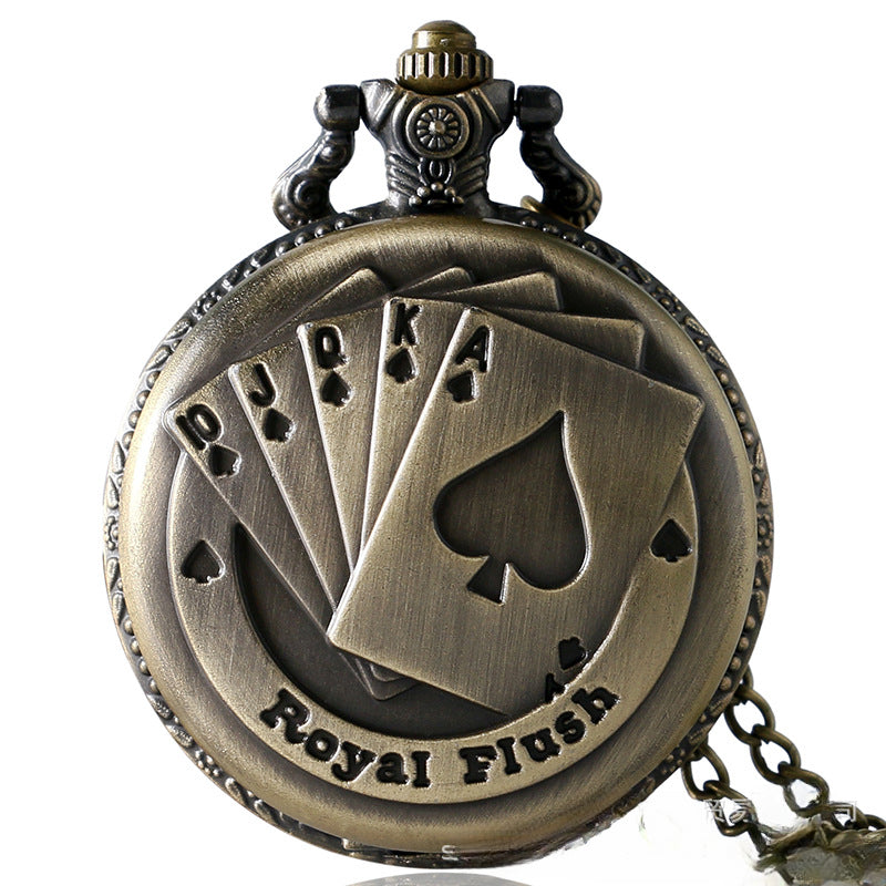 Wholesale Hollow Personalized Hollow Five-pointed Star Bronze Pocket Watch