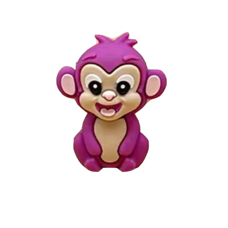 Wholesale 20pcs 3D Cartoon Animal Monkey Image Silicone Beads