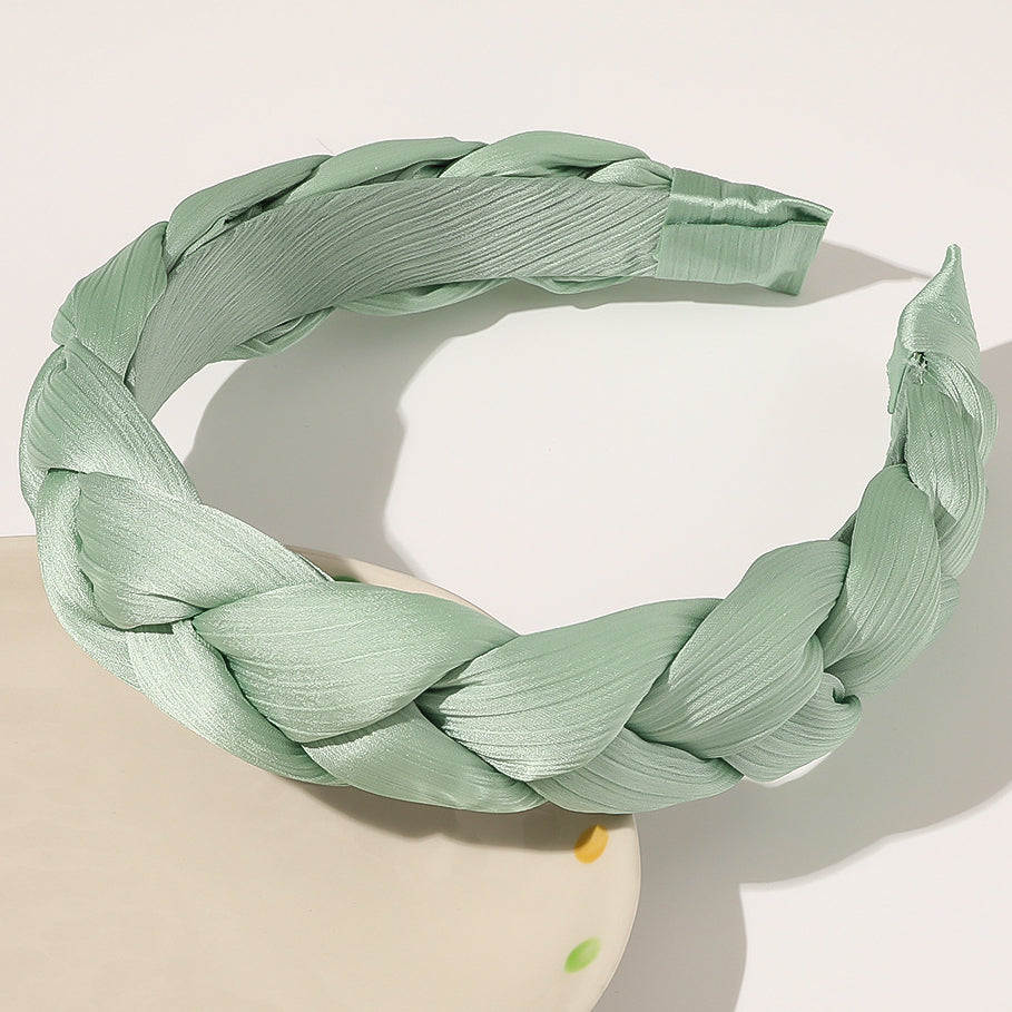 Wholesale Solid Color Cloth Fried Dough Twists Braid Headband