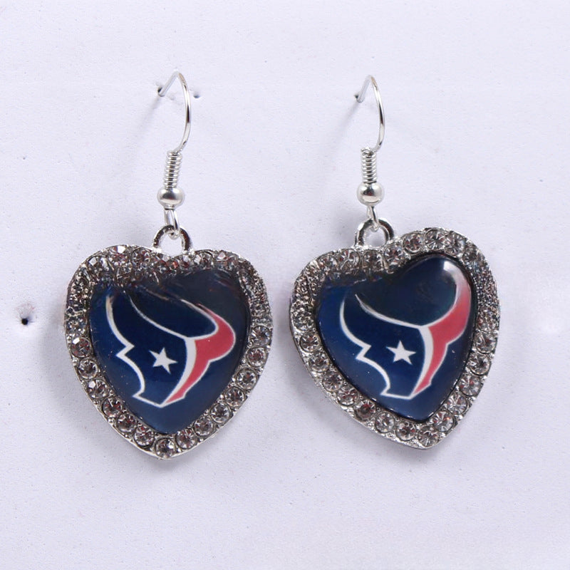 Wholesale Peach Dot Diamond Logo Earrings