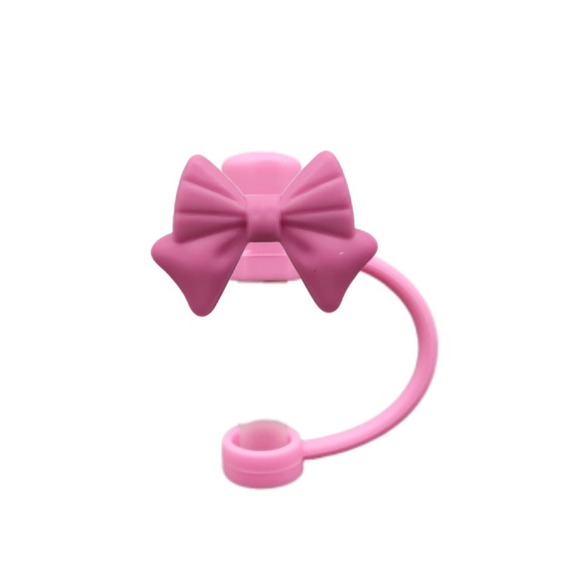 Wholesale 10pcs Colored Bow Shaped Children's Water Cup Dust and Spill Proof Straw Cover