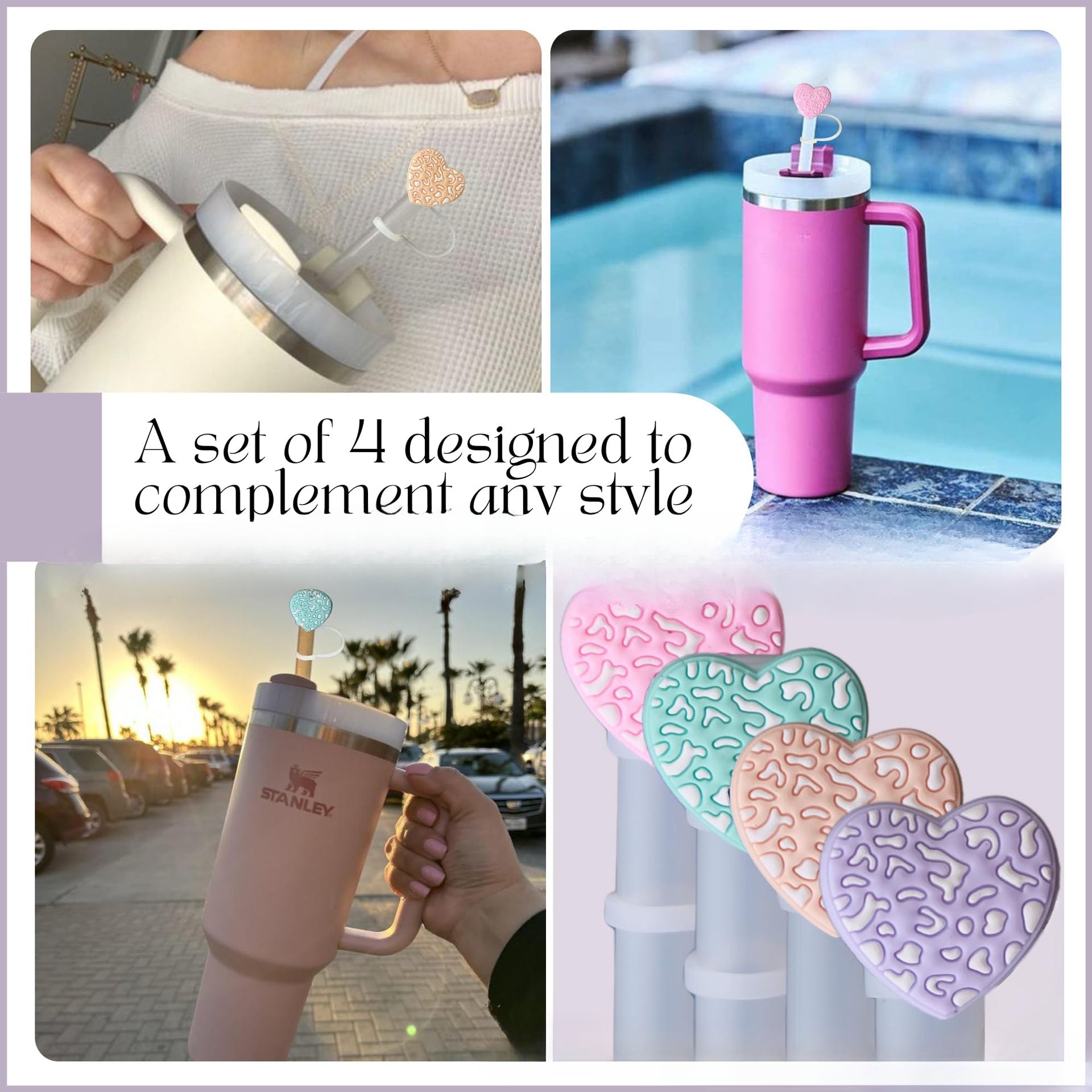 Wholesale Cute Cartoon Dust Cover Leopard Print Water Cup Accessories