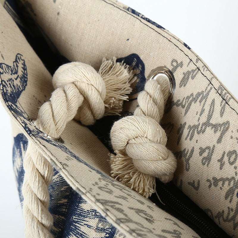 Wholesale Printed Canvas Large Capacity Shoulder Bags