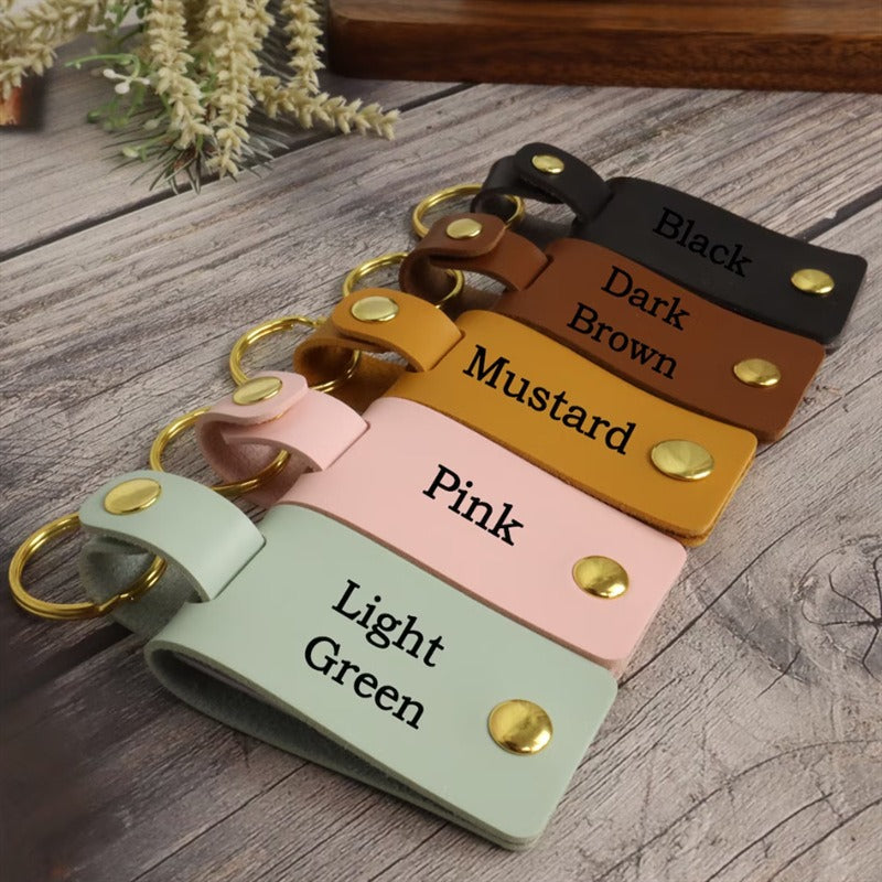 Wholesale Father's Day Photo Box PU Leather Key Tag Pendant