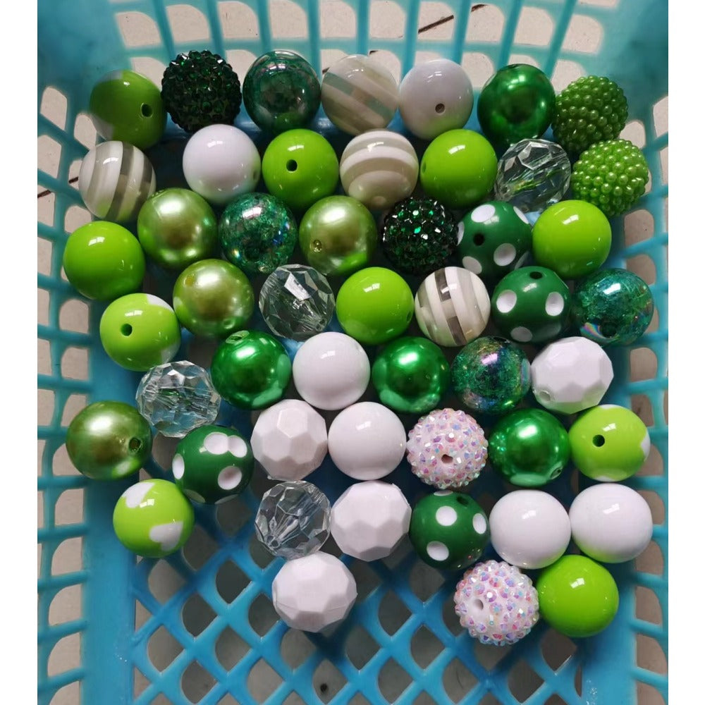 Wholesale 50pcs 20MM Acrylic White Mixed Color Beads Combination