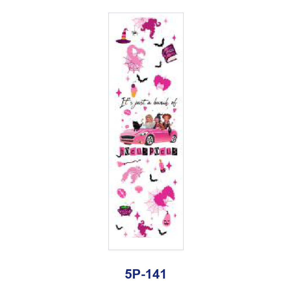 Wholesale 2/ 8/ 16pcs Spooky  Gothic Skeleton Bat  Web Retro Quote Print Pen and Bookmark Stickers UV DTF Wraps OLY Exclusive