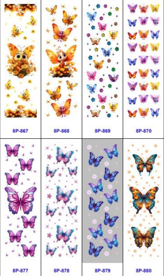 Wholesale 16pcs Butterfly  Pen & Bookmark Stickers  Flower Cartoon  Cute  Eyes Wrap