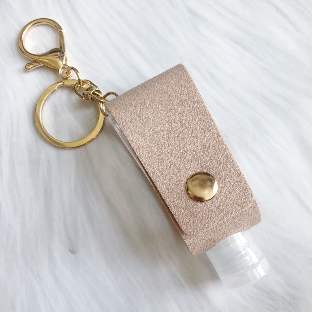 Wholesale Leather Case Perfume T-shaped Bottle Storage Bag Key Chain