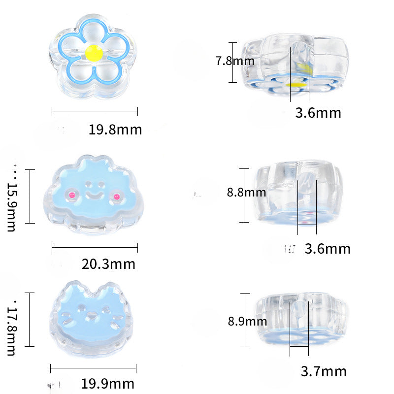 Wholesale 30PCS/PACK Cute Transparent Acrylic Skewer Beads