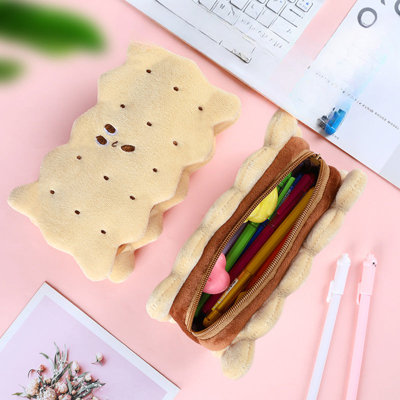 Wholesale Sandwich Biscuit Plush Pencil Case