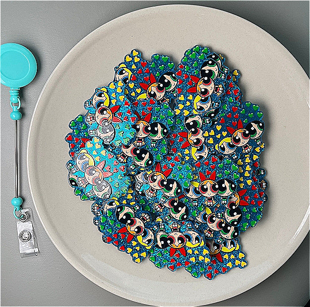 Wholesale 10pcs/Pack Love Cartoon Character DIY Acrylic Flatbacks for Badge Reels Keychains