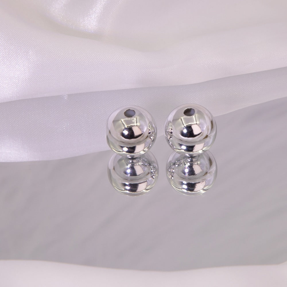 Wholesale 20pcs Acrylic Silver Round Beads