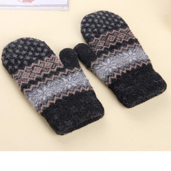 Wholesale Double Layer Thick Warm Pack Mittens Wool Gloves