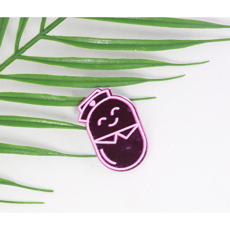 Wholesale 10pcs Powder Blue Double Mirror Acrylic Skull Organ DIY Patch Accessories