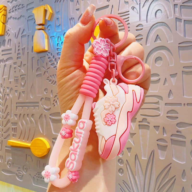 Wholesale Sneakers Cherry Blossom PVC Keychain