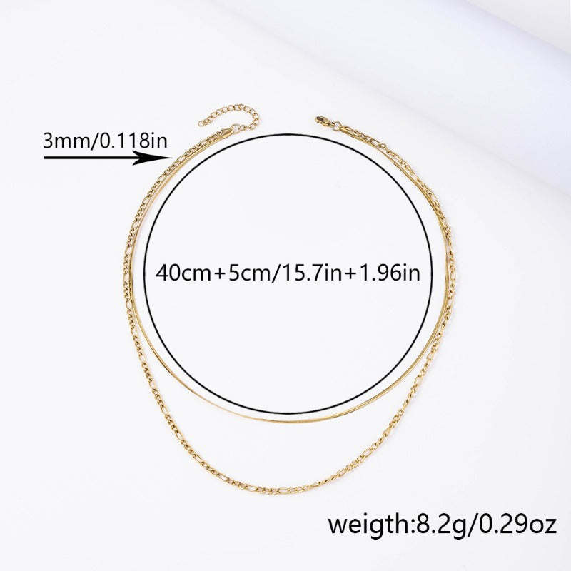 Wholesale Titanium Steel 18K True Gold Stainless Steel Push Chain Fee Necklaces